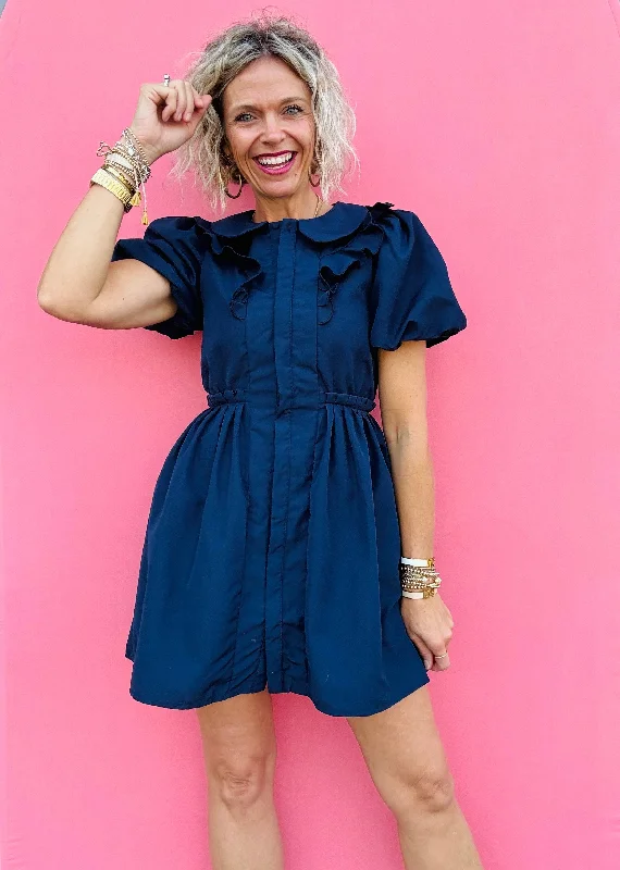 polka dot mini dressesNavy Mini with Collar