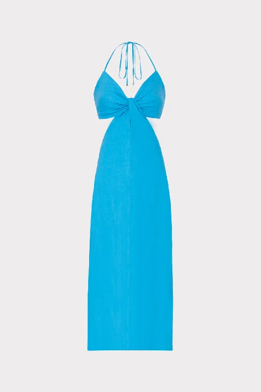 Midi dress for curvy figures with a flattering fitOda Linen Dress
