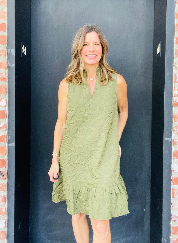 preppy mini dressesOlive Sleeveless Mini