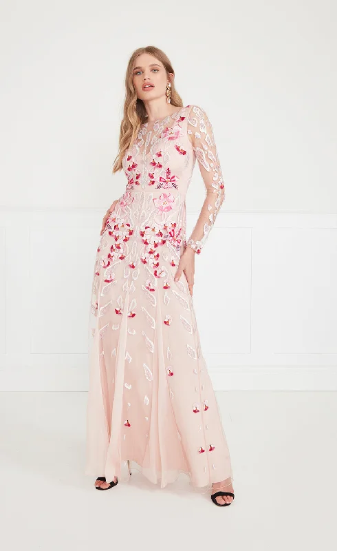 Split - hem midi dress for added mobility and a trendy stylePardus Sleeved Gown - Rosewater Split - hem midi dress for added mobility and a trendy stylePardus Sleeved Gown - Rosewater