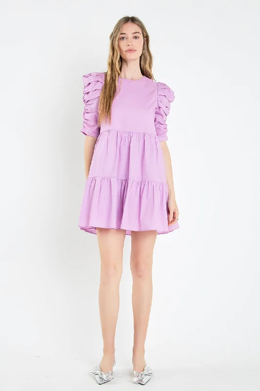 Y2K mini dressesTiered Puff Sleeve Mini Dress