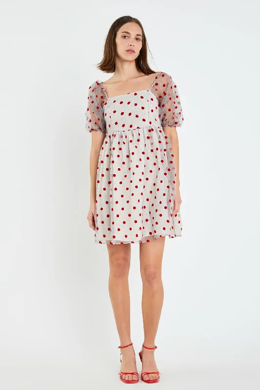 glitter mini dressesOrganza Polka Dot Mini Dress