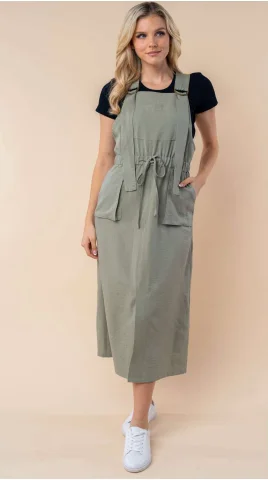 Midi dress suitable for office - appropriate casual wearMaysen Overall Dress (Sage) Midi dress suitable for office - appropriate casual wearMaysen Overall Dress (Sage)