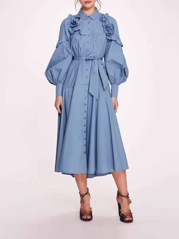 Midi dress for a wedding as a guest in a more casual weddingRosette Ruffle Midi Dress Midi dress for a wedding as a guest in a more casual weddingRosette Ruffle Midi Dress