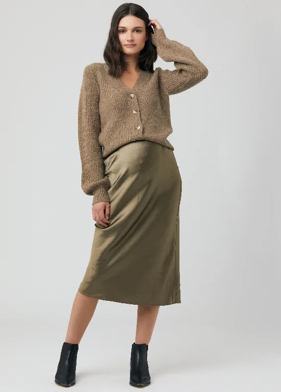 Bishop - sleeve midi dress for a vintage - inspired and elegant styleRipe Maternity Lexie Satin Maternity Midi Skirt