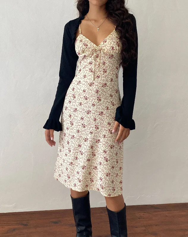 Retro - style 60s midi dress with a mod - inspired designRonsha Midi Dress in Flower Chain Cream Retro - style 60s midi dress with a mod - inspired designRonsha Midi Dress in Flower Chain Cream