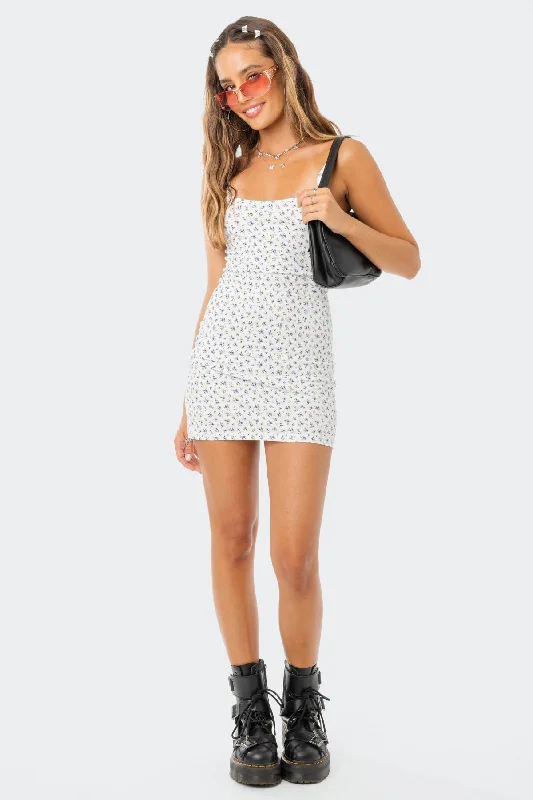 formal lace mini dressesFloral Print Mini Dress