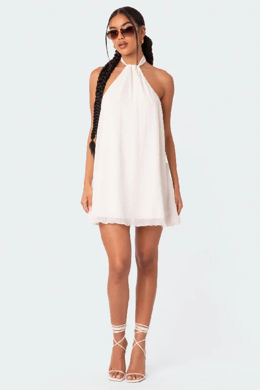 chiffon mini dressesPalma Open Back Halter Mini Dress