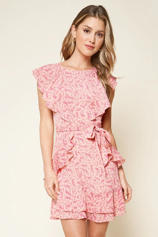 ruched mini dressesSomebody To Love Floral Print Ruffled Mini Dress