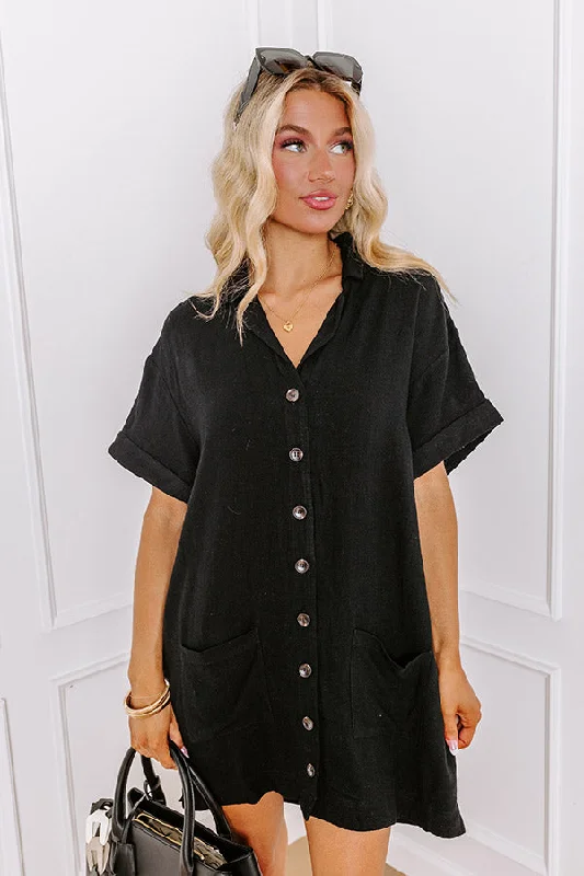 toddler mini dressesSt. Lucia Bound Linen-Blend Mini Dress in Black