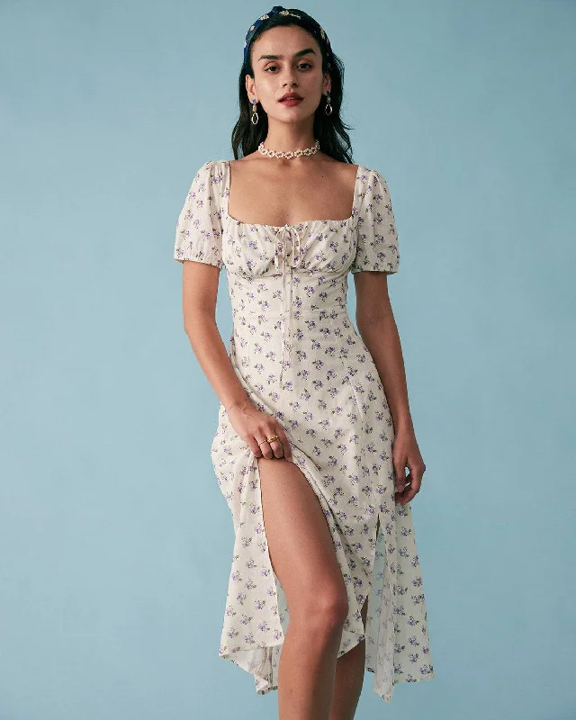 Cold - shoulder midi dress for a trendy and modern styleThe Short Sleeve Floral Ruched Midi Dress Cold - shoulder midi dress for a trendy and modern styleThe Short Sleeve Floral Ruched Midi Dress