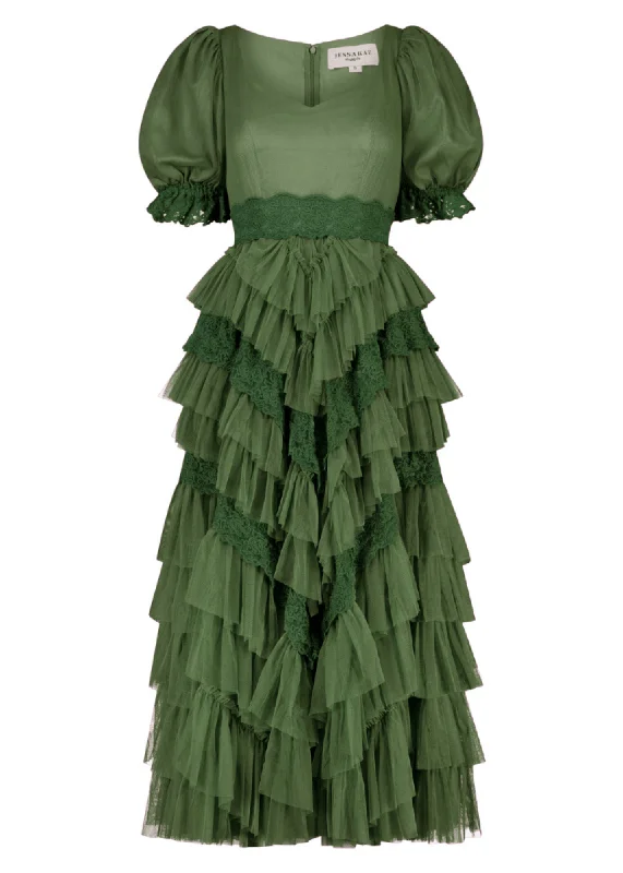 Long - train midi dress for a formal and dramatic lookThumbelina Dress