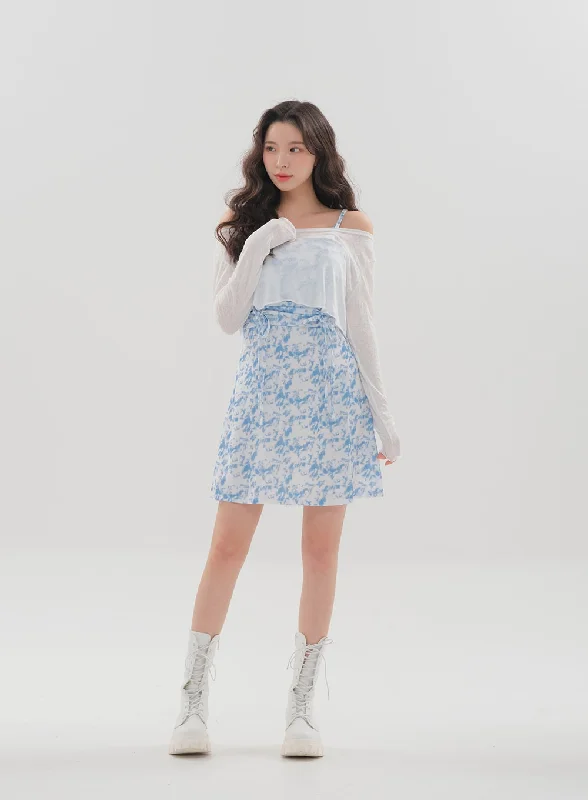punk mini dressesTie Dye Sleeveless Mini Dress and Top Set