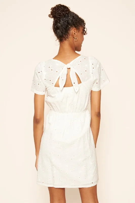 formal lace mini dressesToo Cute Open Back Eyelet Mini Dress