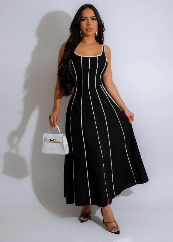Midi dress for a family gathering in a casual settingToo Sweet Linen Midi Dress Black Midi dress for a family gathering in a casual settingToo Sweet Linen Midi Dress Black