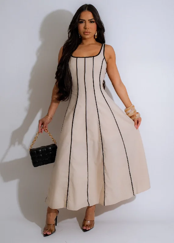 70s - inspired bohemian midi dress with a free - spirited lookToo Sweet Linen Midi Dress Nude 70s - inspired bohemian midi dress with a free - spirited lookToo Sweet Linen Midi Dress Nude