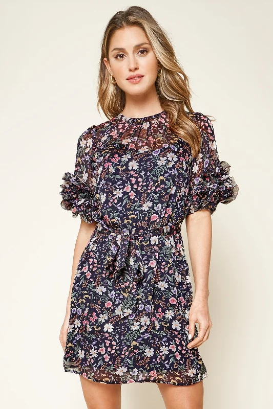 bohemian mini dressesVida Floral Chiffon Mini Dress