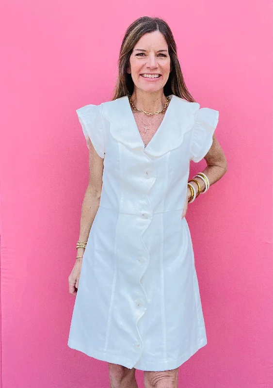 sexy bodycon mini dressesWhite Collar Button Mini