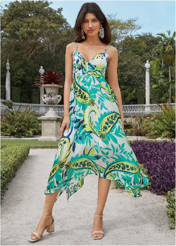 Midi dress for a city break to explore in style and comfortSherbet Satin Tank Dress - Underwater Paisley Midi dress for a city break to explore in style and comfortSherbet Satin Tank Dress - Underwater Paisley